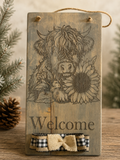 Highland Cow Welcome Sign