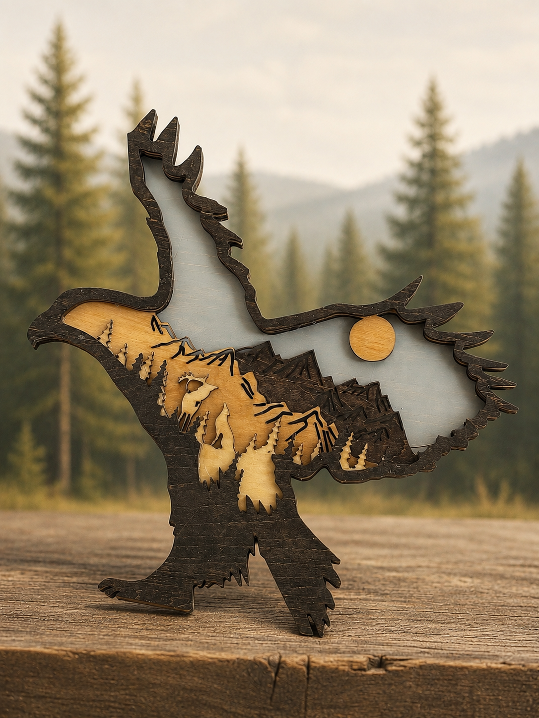 Layered Wildlife Scenery Silhouettes