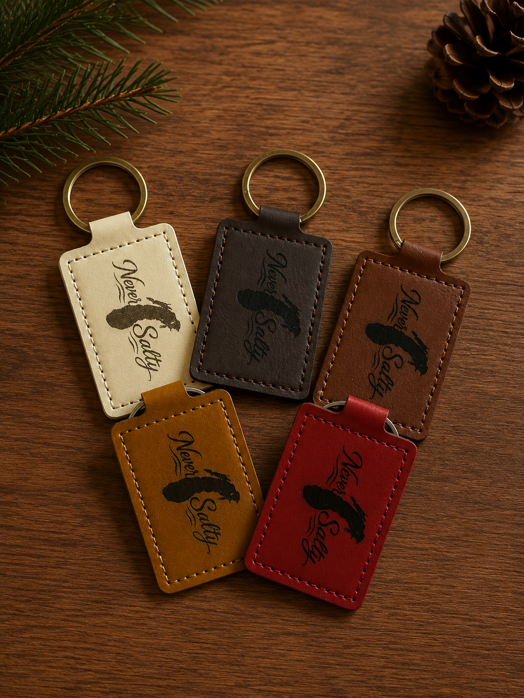 Engraved Leather Keychains
