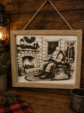 Christmas Whitewashed Wood Engravings